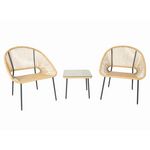 CONCEPT USINE Salon de jardin 2 places avec table naturel ACAPULCO