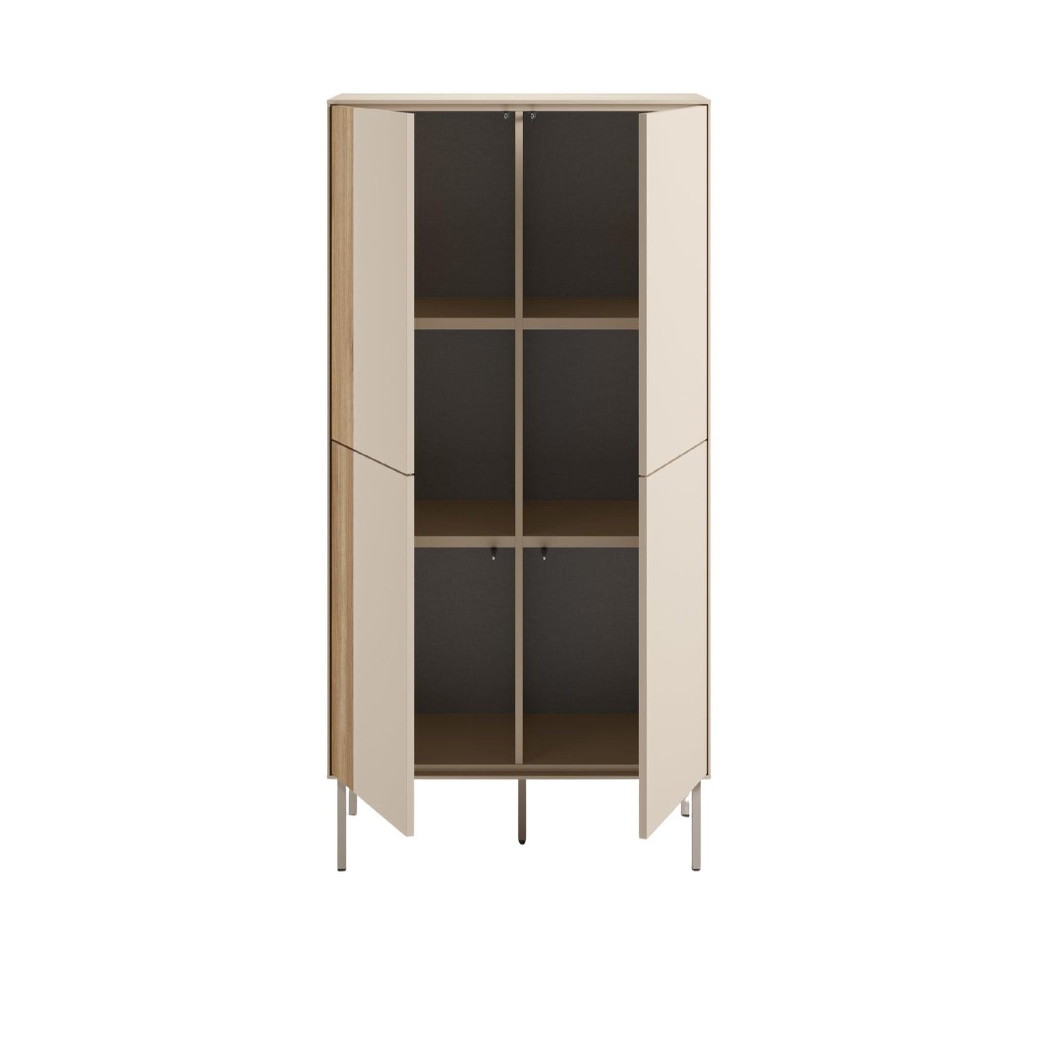 Voir la diapositive 5 : CASANOVA PARIS Eldio - commode 2 tiroirs en mélamine beige