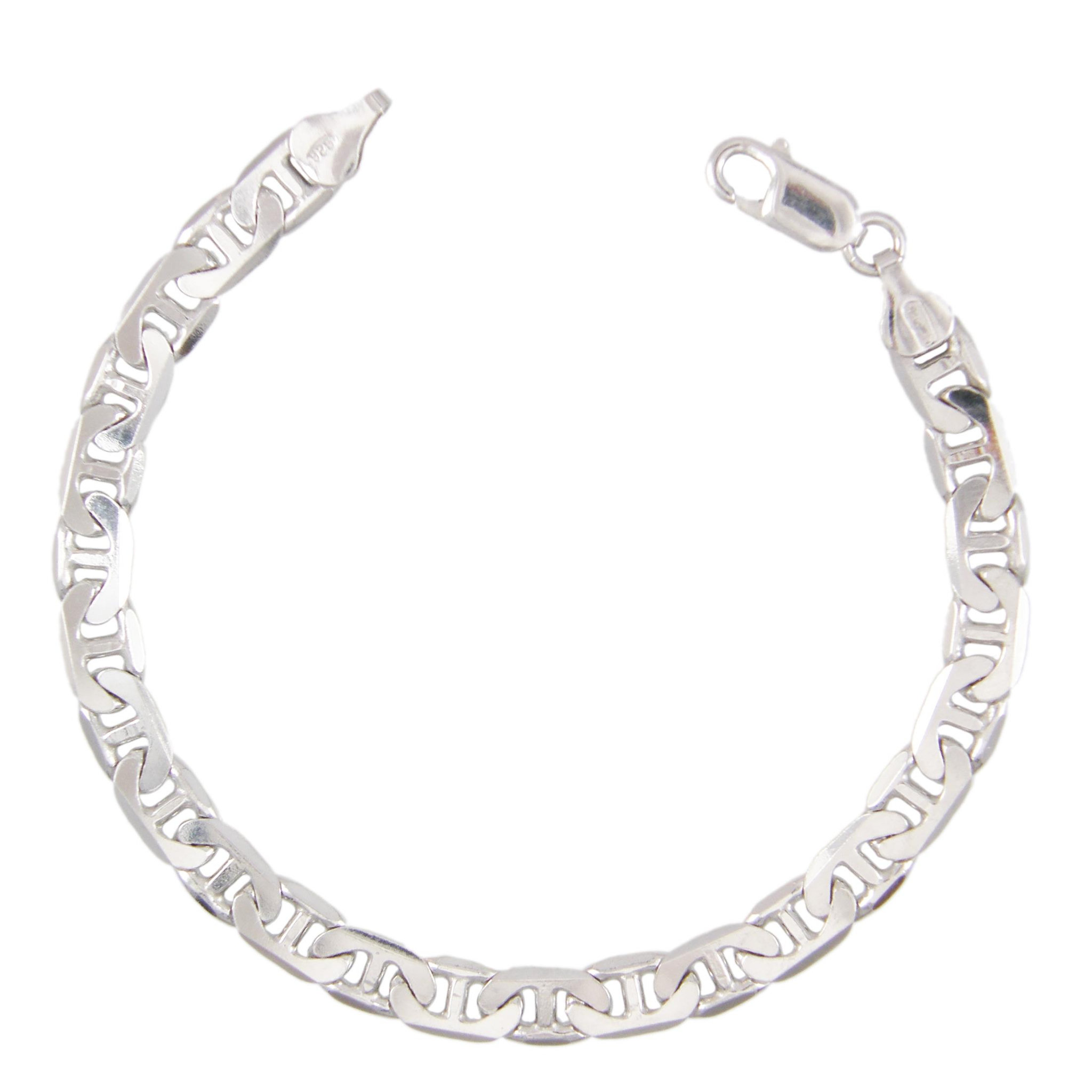 L'ATELIER D'AZUR Bracelet Argent Massif 925/000 Maille Marine - Homme