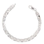 L'ATELIER D'AZUR Bracelet Argent Massif 925/000 Maille Marine - Homme