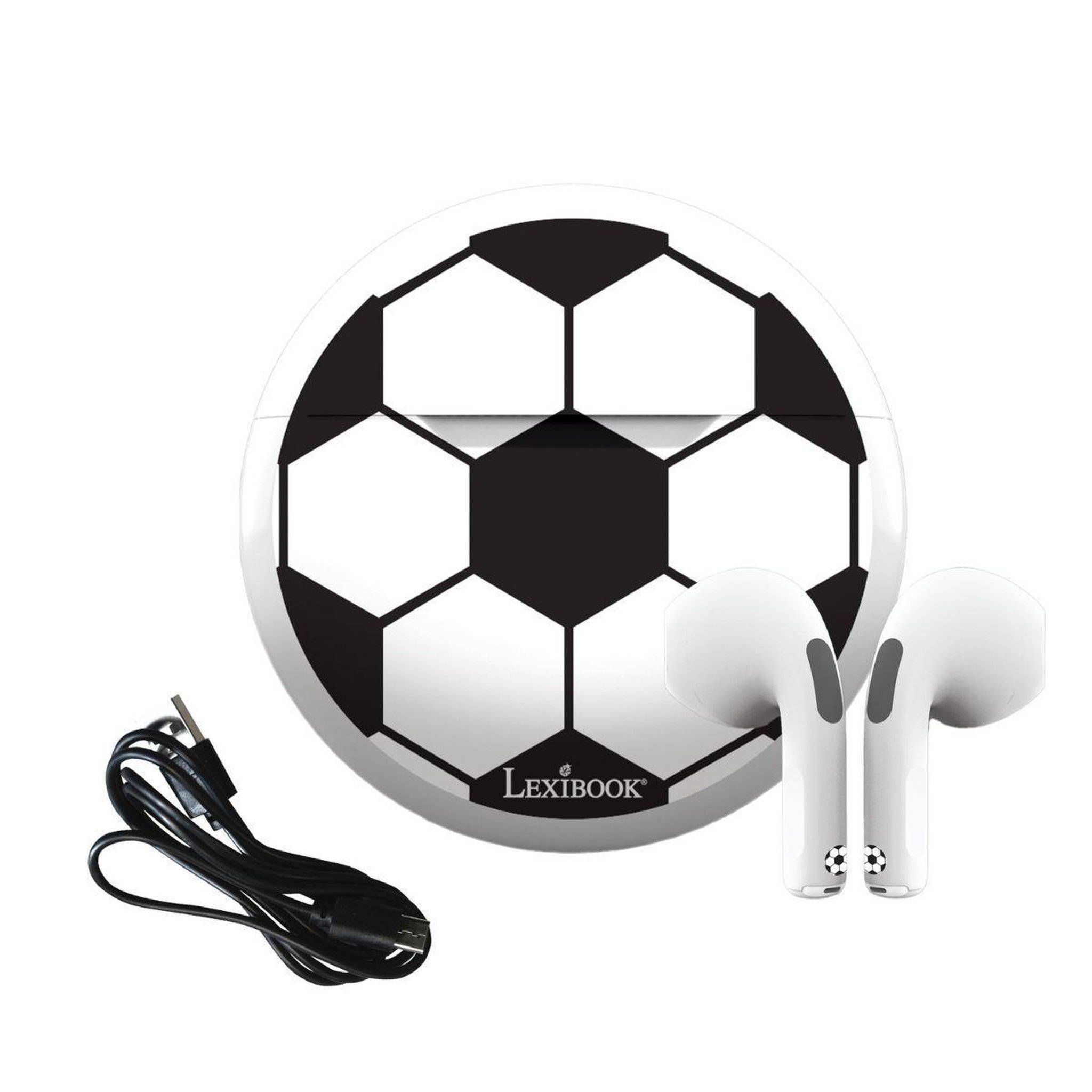 Voir la diapositive 2 : Lexibook Écouteurs sans fil Bluetooth Football avec étui de chargement et de rangement