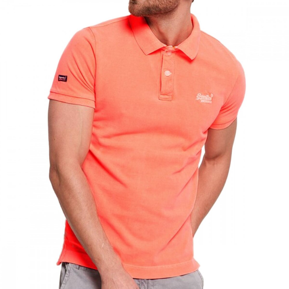 Polo orange fluo homme hot sale