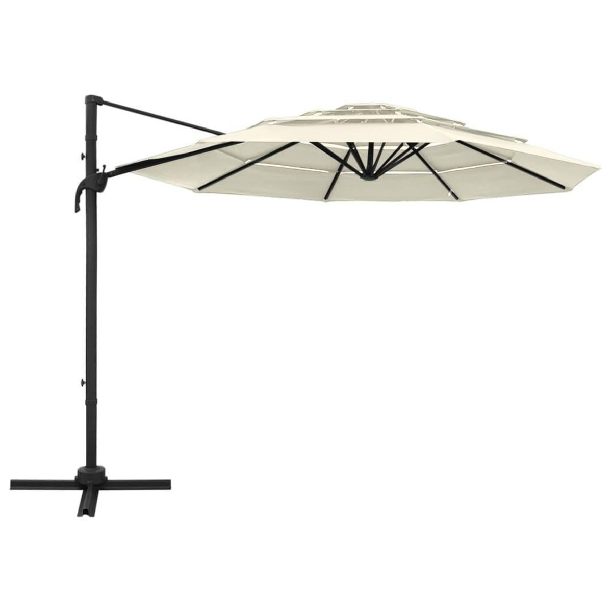 VIDAXL Parasol de jardin a 4 niveaux avec mat en aluminium sable