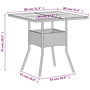 Voir la diapositive 6 : VIDAXL Table de jardin beige 80x80x75 cm resine tressee et bois acacia