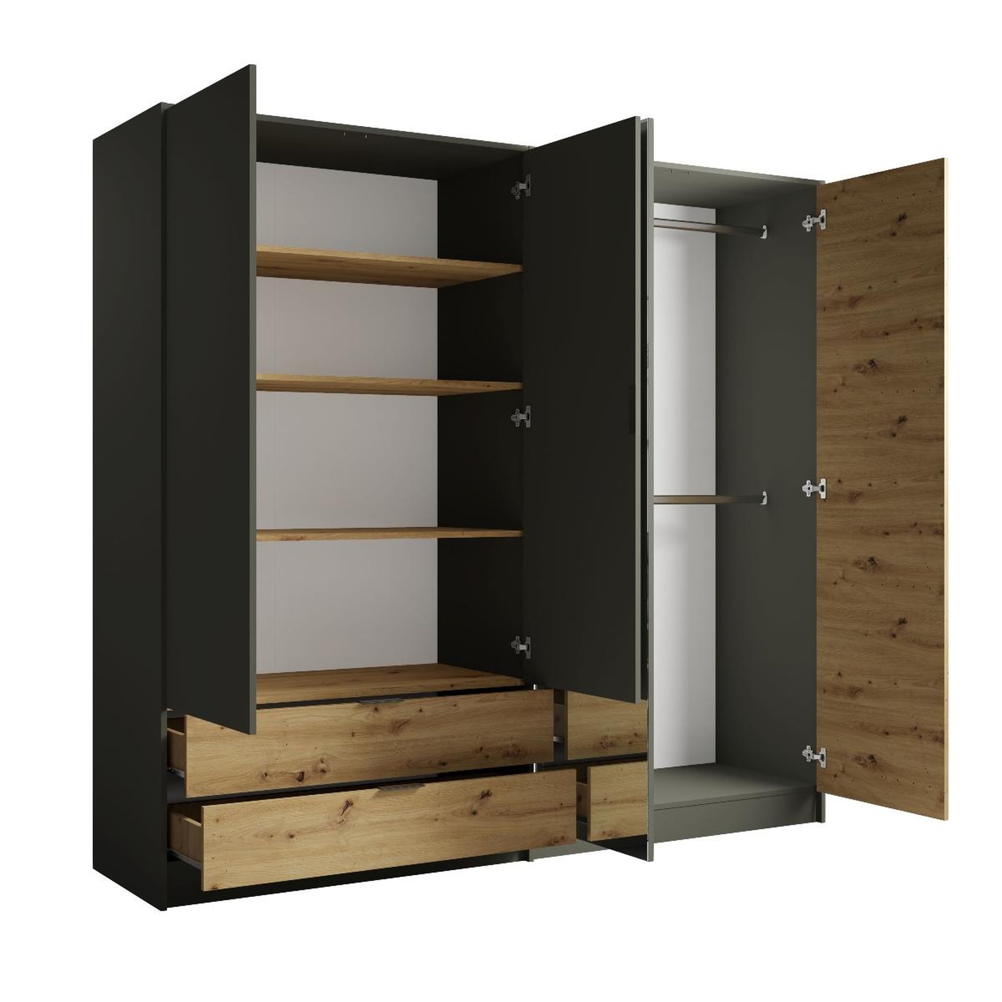 Voir la diapositive 5 : JLC KREATION Armoire adulte moderne avec miroir 220cm murano