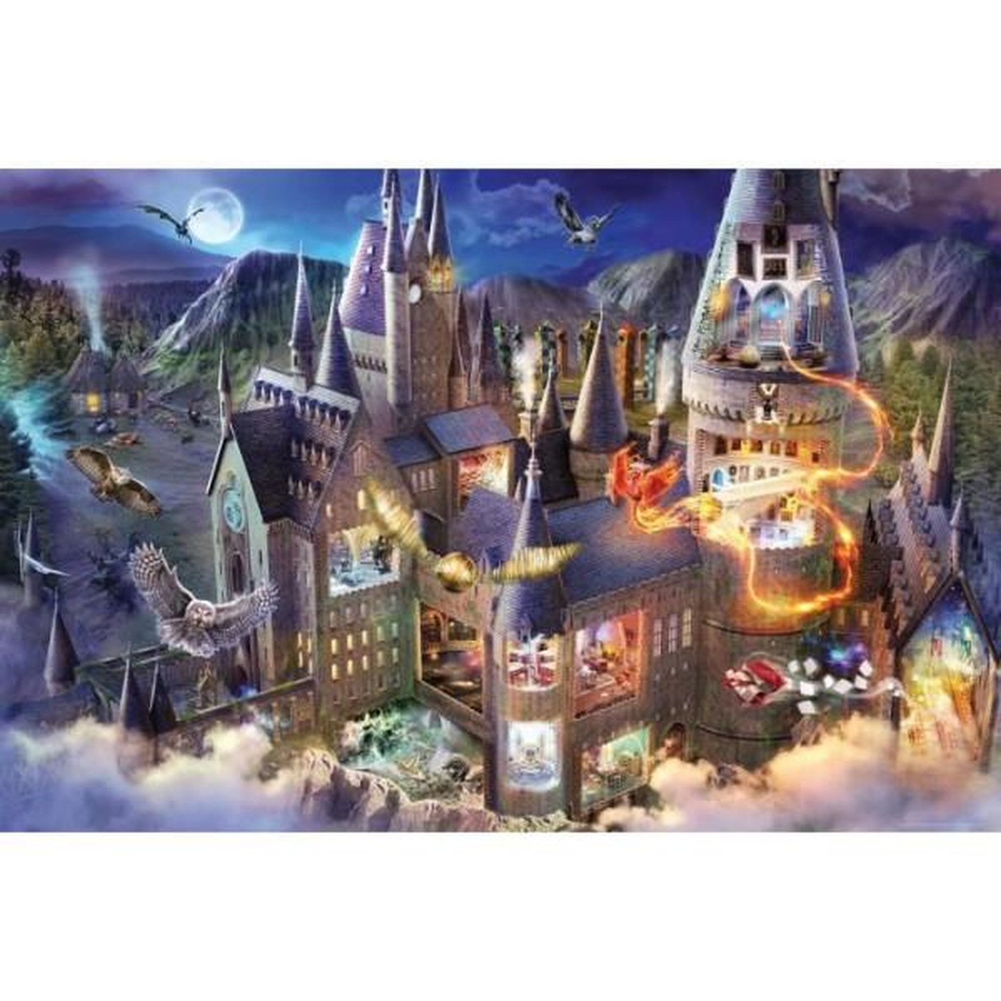 RAVENSBURGER Puzzle 3000 pieces vue sur le château de poudlard / harry potter, des 14 ans, 17561, ravensburger