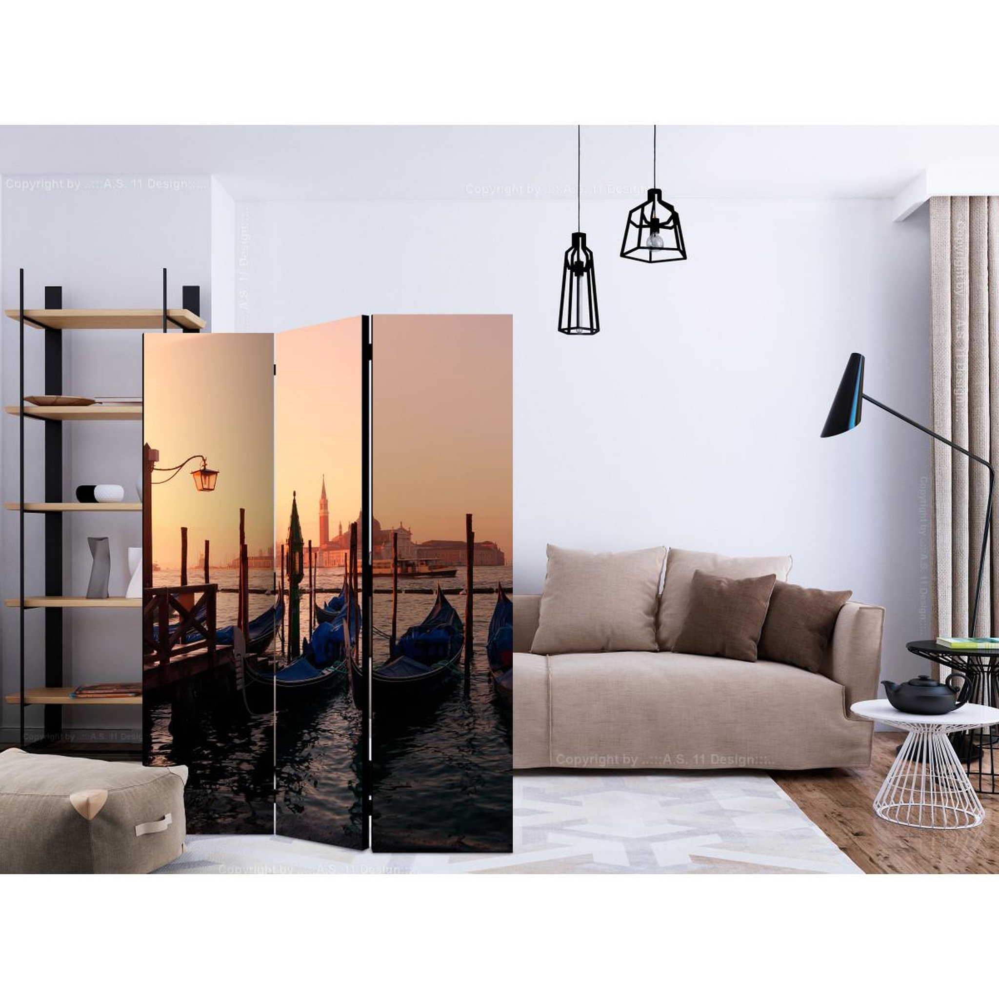 Voir la diapositive 2 : Paris Prix Paravent 3 volets  gondola into the unknown  135x172cm
