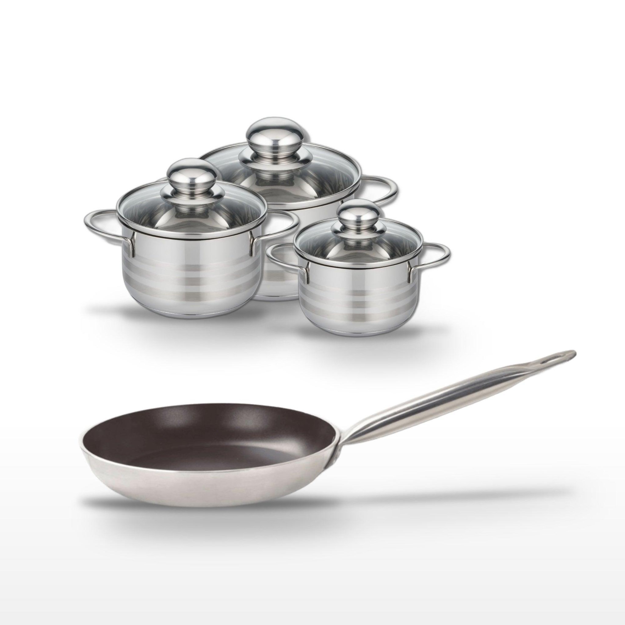 ELO Lot poêle 32 cm elo bistro line & 3 faitouts elo brillant