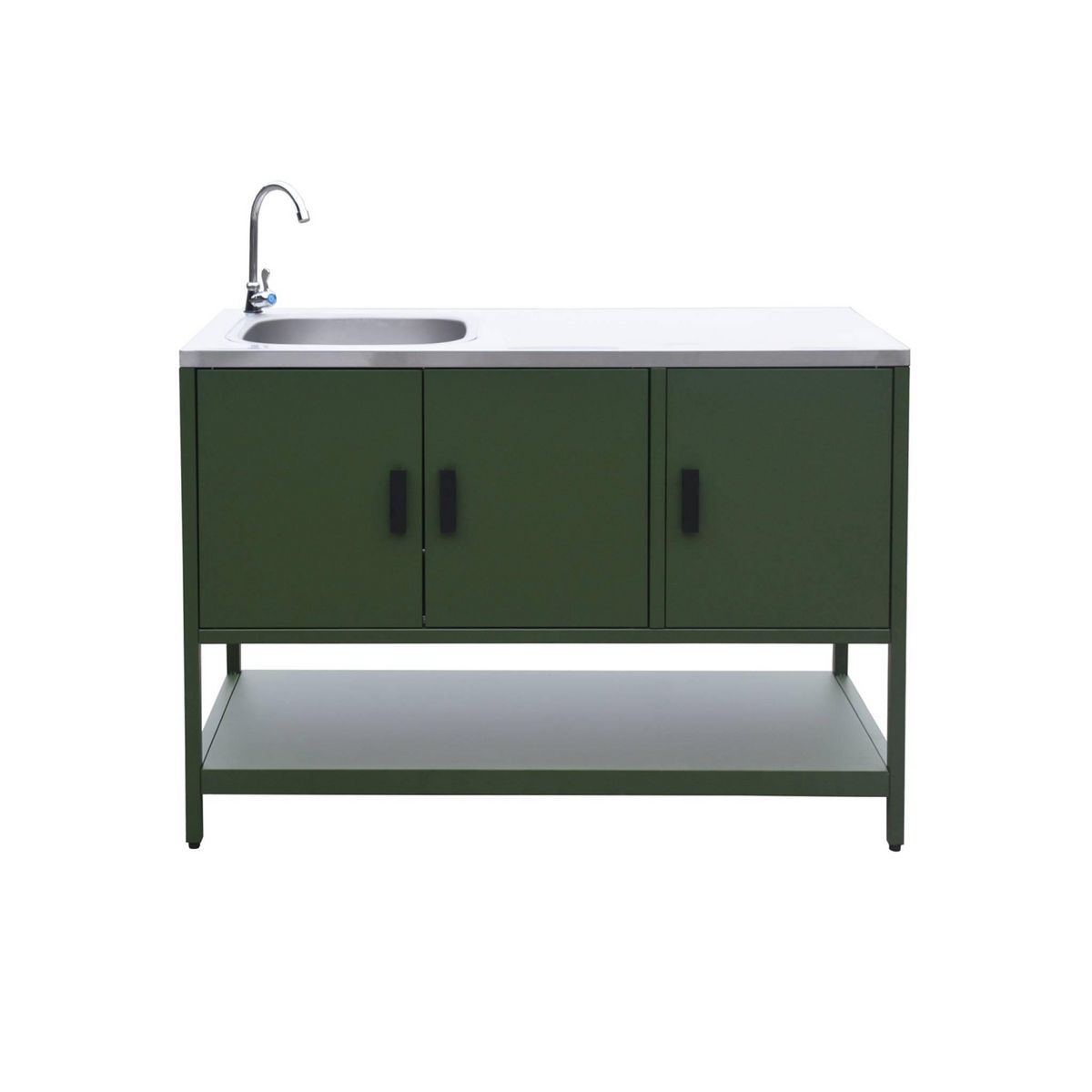 SWEEEK Cuisine extérieure en acier avec évier L120cm