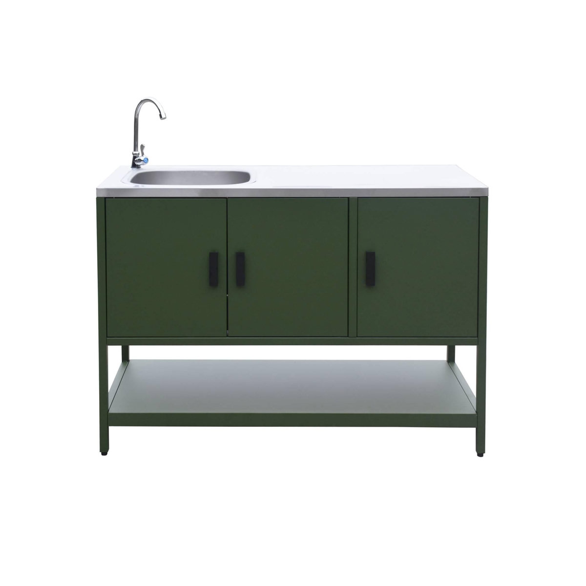 SWEEEK Cuisine extérieure en acier avec évier L120cm