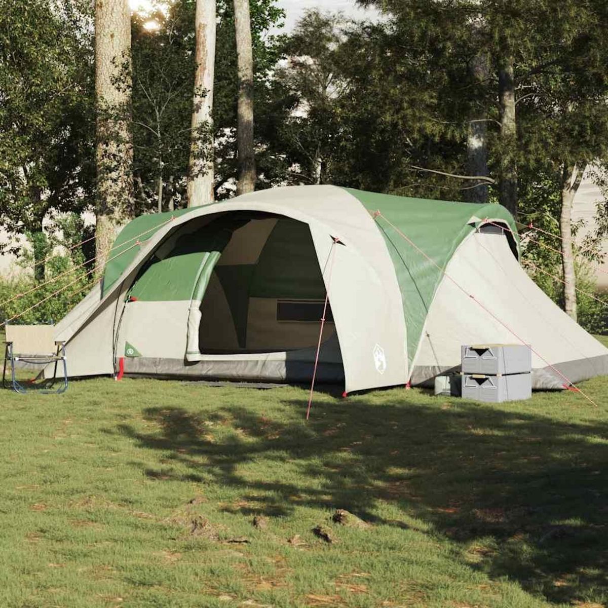 VIDAXL Tente familiale a dome 6 personnes vert impermeable