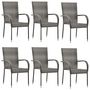 Voir la diapositive 3 : VIDAXL Ensemble a manger de jardin 7 pcs Resine tressee Gris