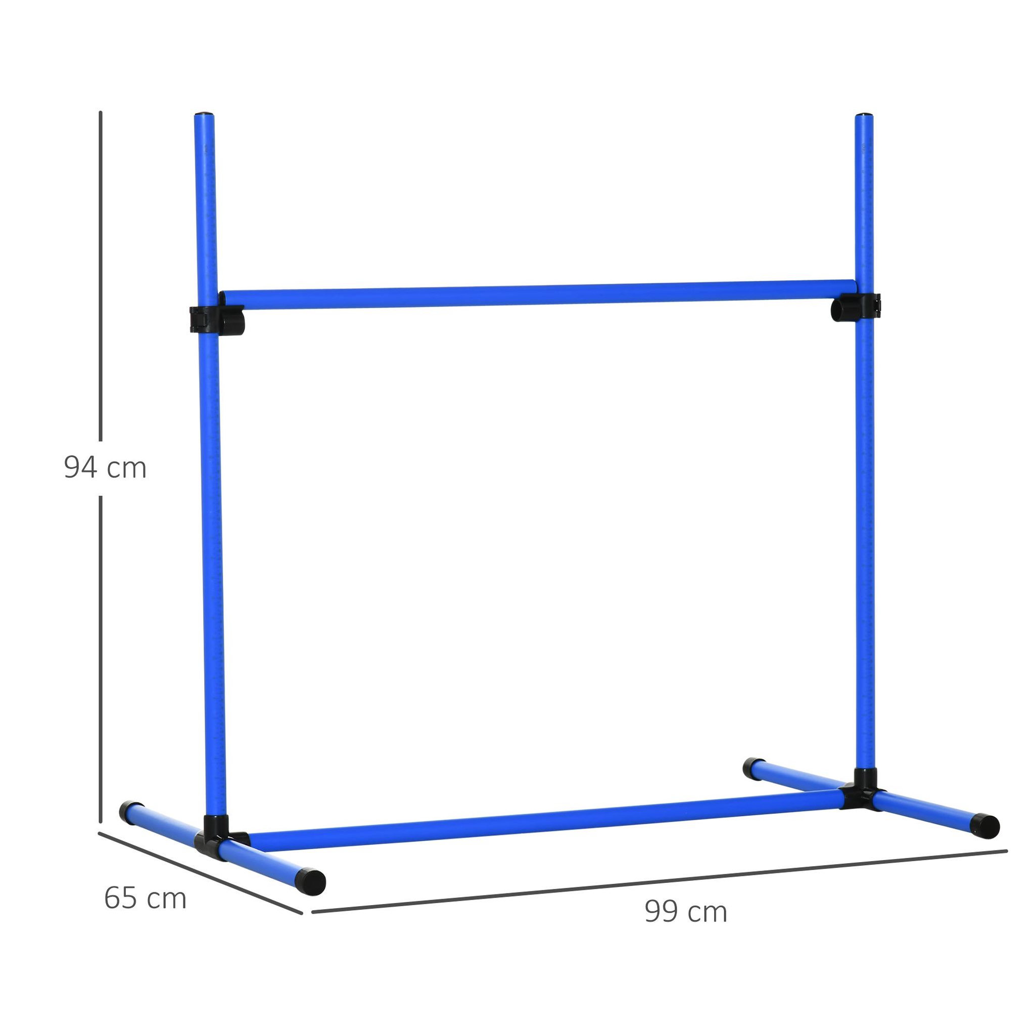 Voir la diapositive 3 : PAWHUT Agility sport pour chiens set de 4 obstacles professionnels avec système de maintien au sol sac transport fourni bleu noir
