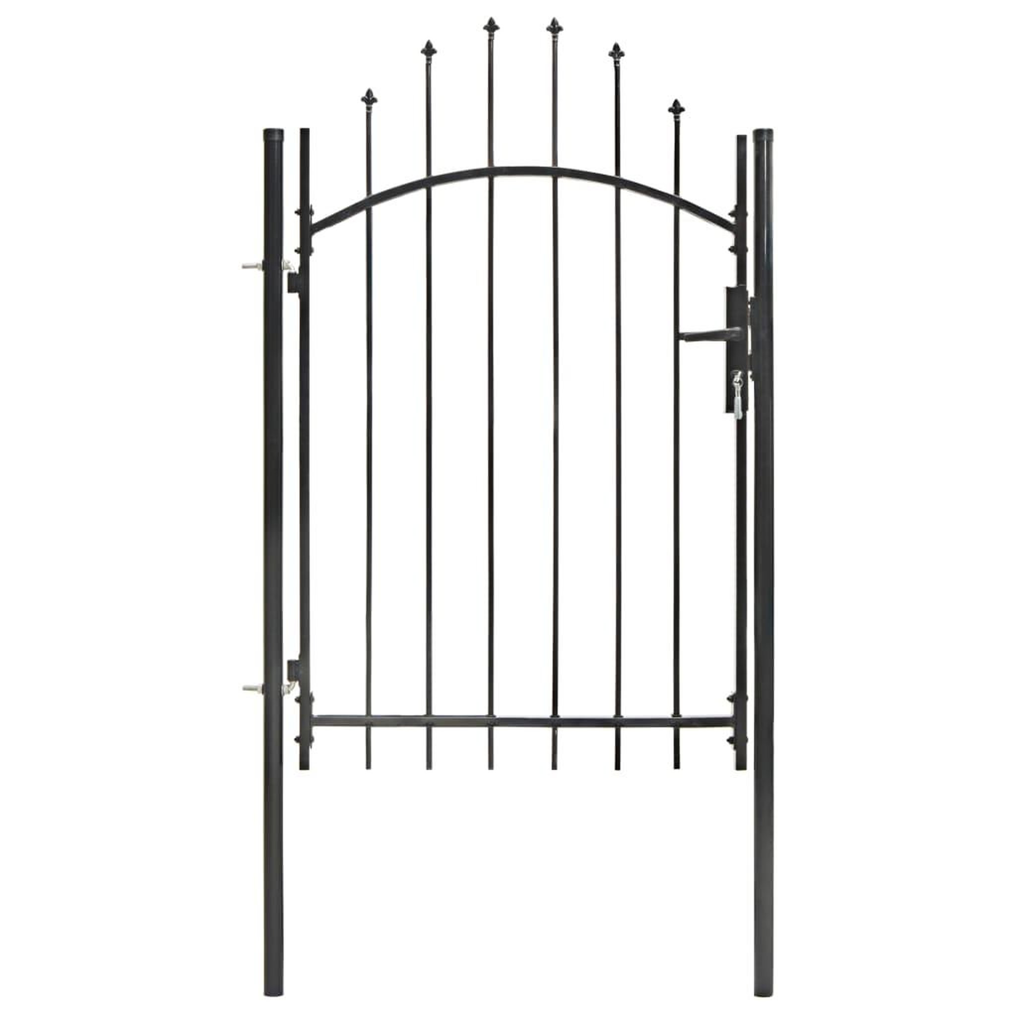 Voir la diapositive 1 : VIDAXL Portail de jardin Acier 1 x 2 m Noir