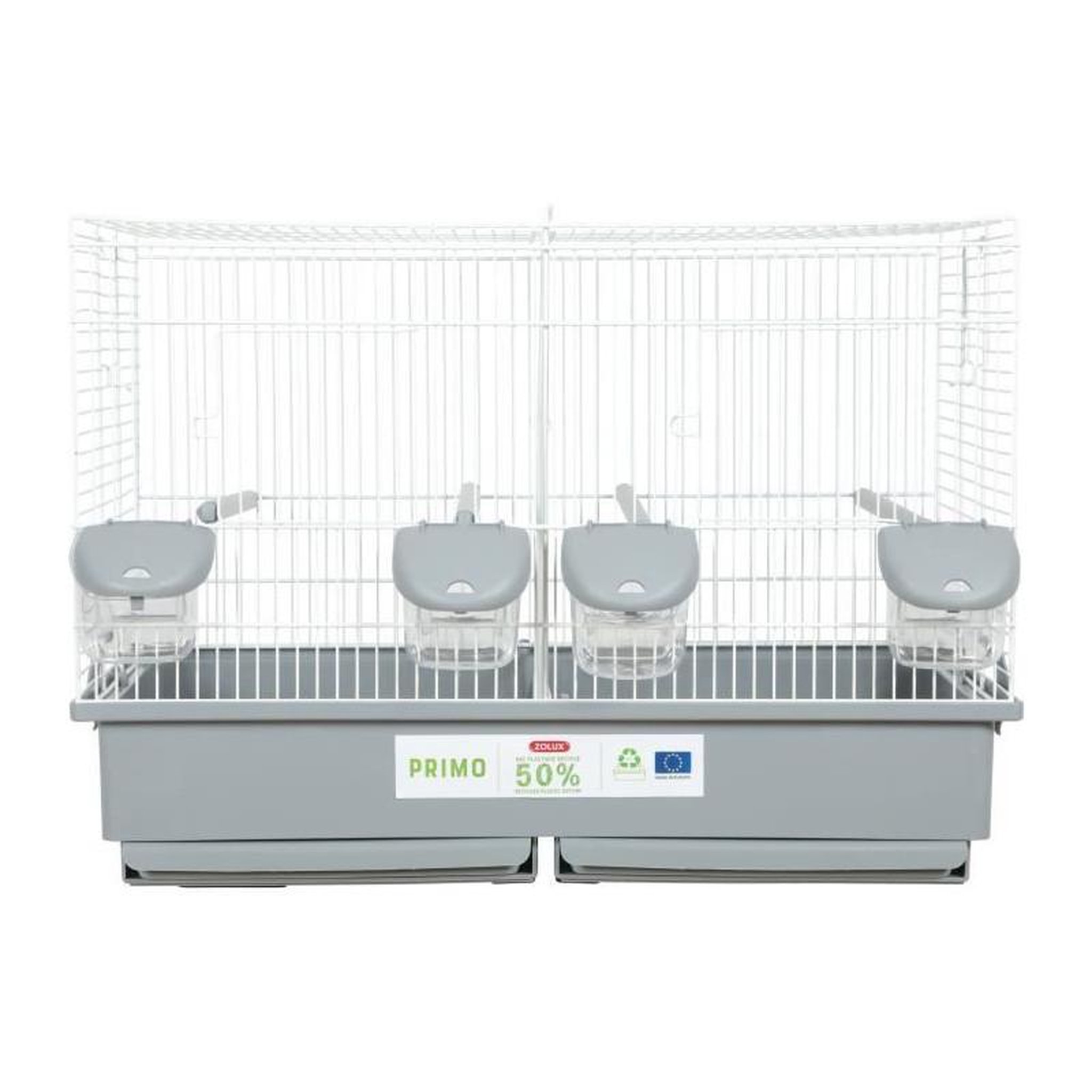 Voir la diapositive 2 : Zolux Cage d'élevage oiseaux - Zolux - Primo Cati - Pour canari mandarin - 57 x p34.5 x 41 cm - Blanc et gris