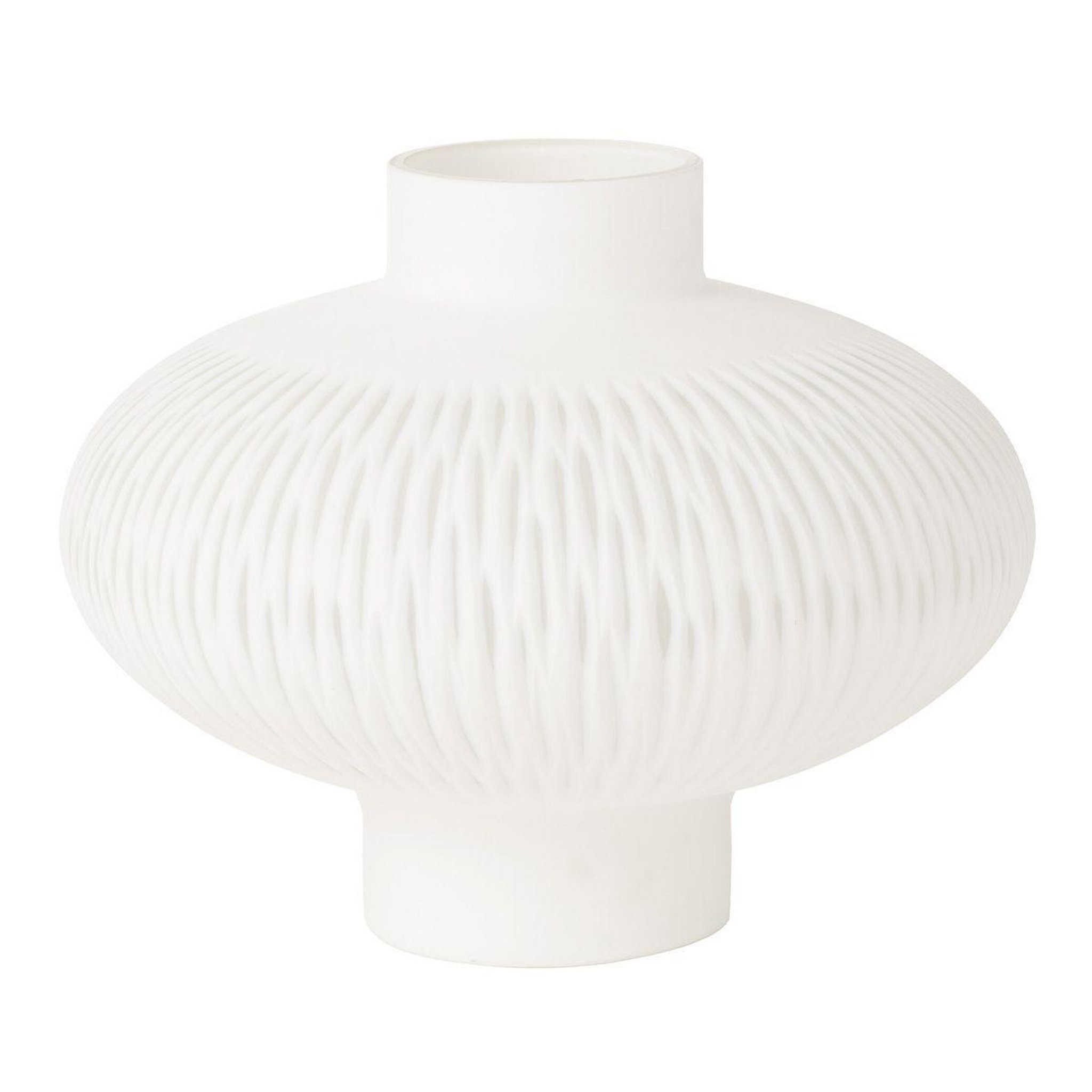 Voir la diapositive 1 : J-LINE Vase Design Ligne & Boule  Octave  24cm Blanc