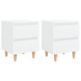 Voir la diapositive 2 : VIDAXL Tables de chevet avec pieds en pin 2 pcs Blanc 40x35x50 cm