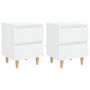 Voir la diapositive 2 : VIDAXL Tables de chevet avec pieds en pin 2 pcs Blanc 40x35x50 cm