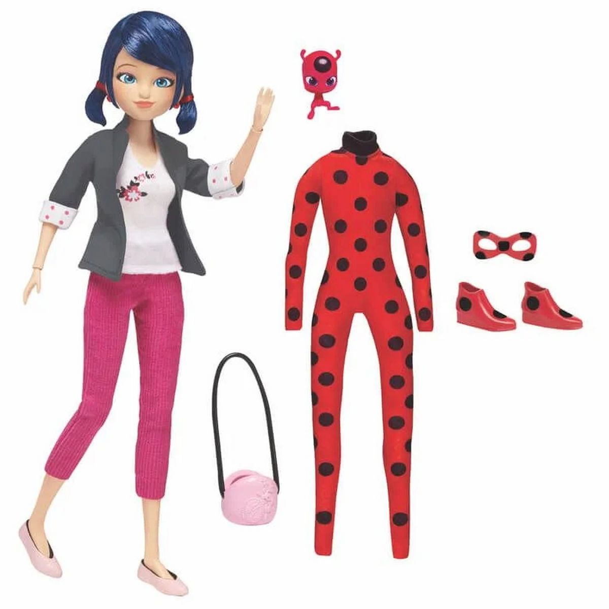 BANDAI Poupée Ladybug 26 cm et ses 2 tenues Miraculous 