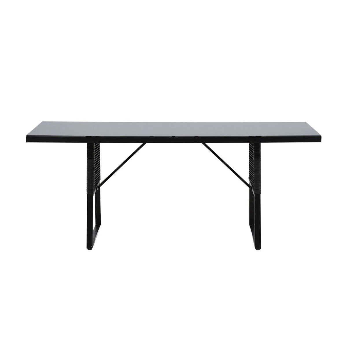 Paris Prix Table de Jardin en Verre  Dallas  193cm Noir