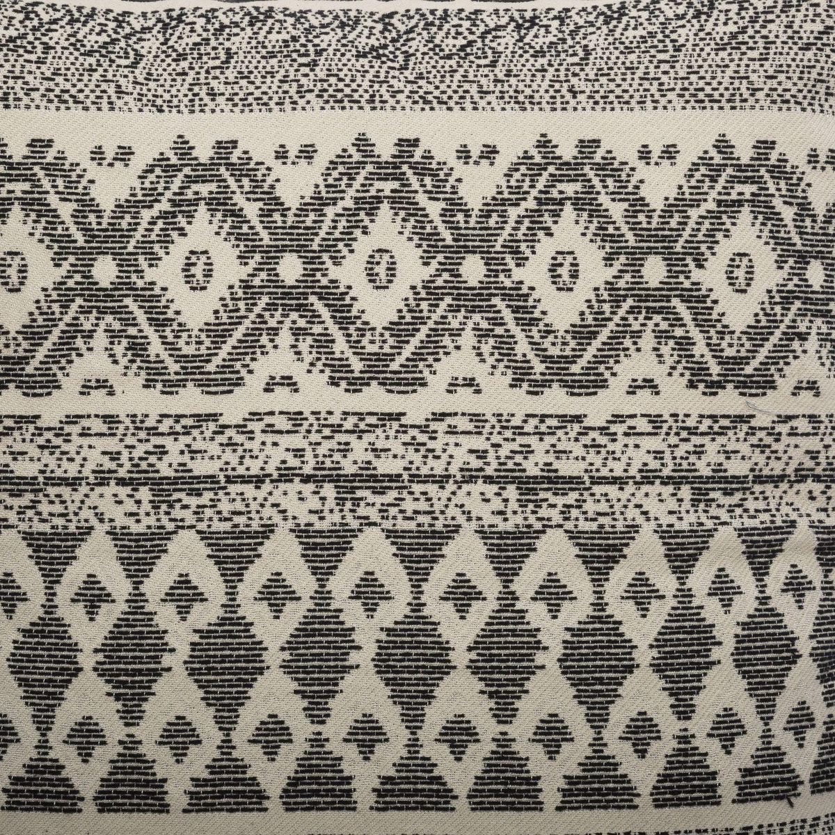 ATMOSPHERA Coussin Rituality carré déhoussable - 60x60cm - Noir et Blanc