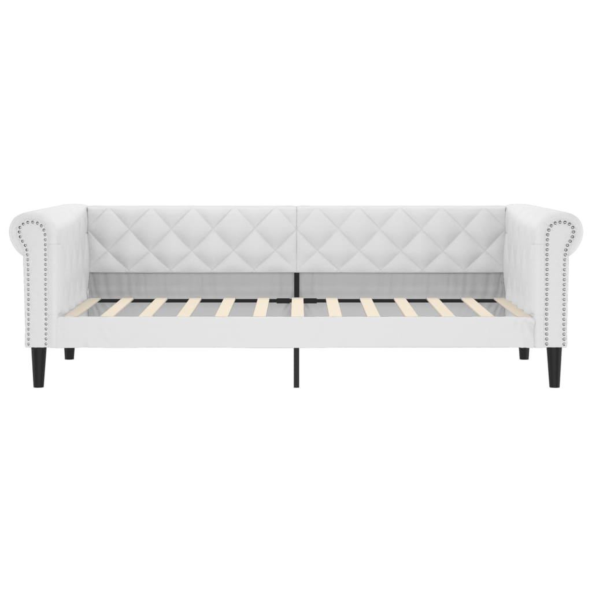 Voir la diapositive 4 : VIDAXL Lit de jour avec matelas blanc 90x200 cm similicuir
