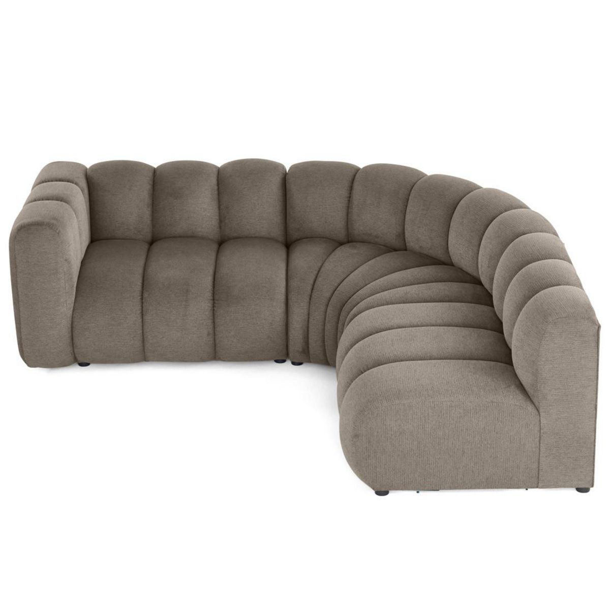 LISA DESIGN Debbie - canapé modulable d'angle droit 4 places avec accoudoir en tissu texturé