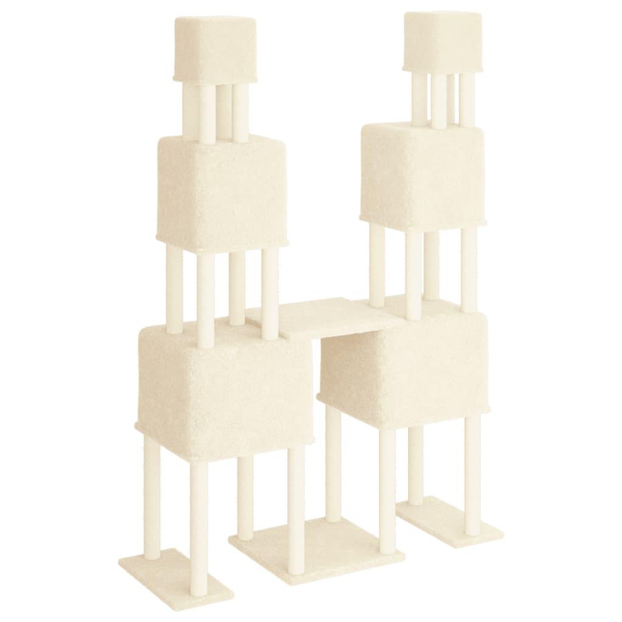 Voir la diapositive 5 : VIDAXL Arbre a chat avec griffoirs en sisal Creme 199 cm