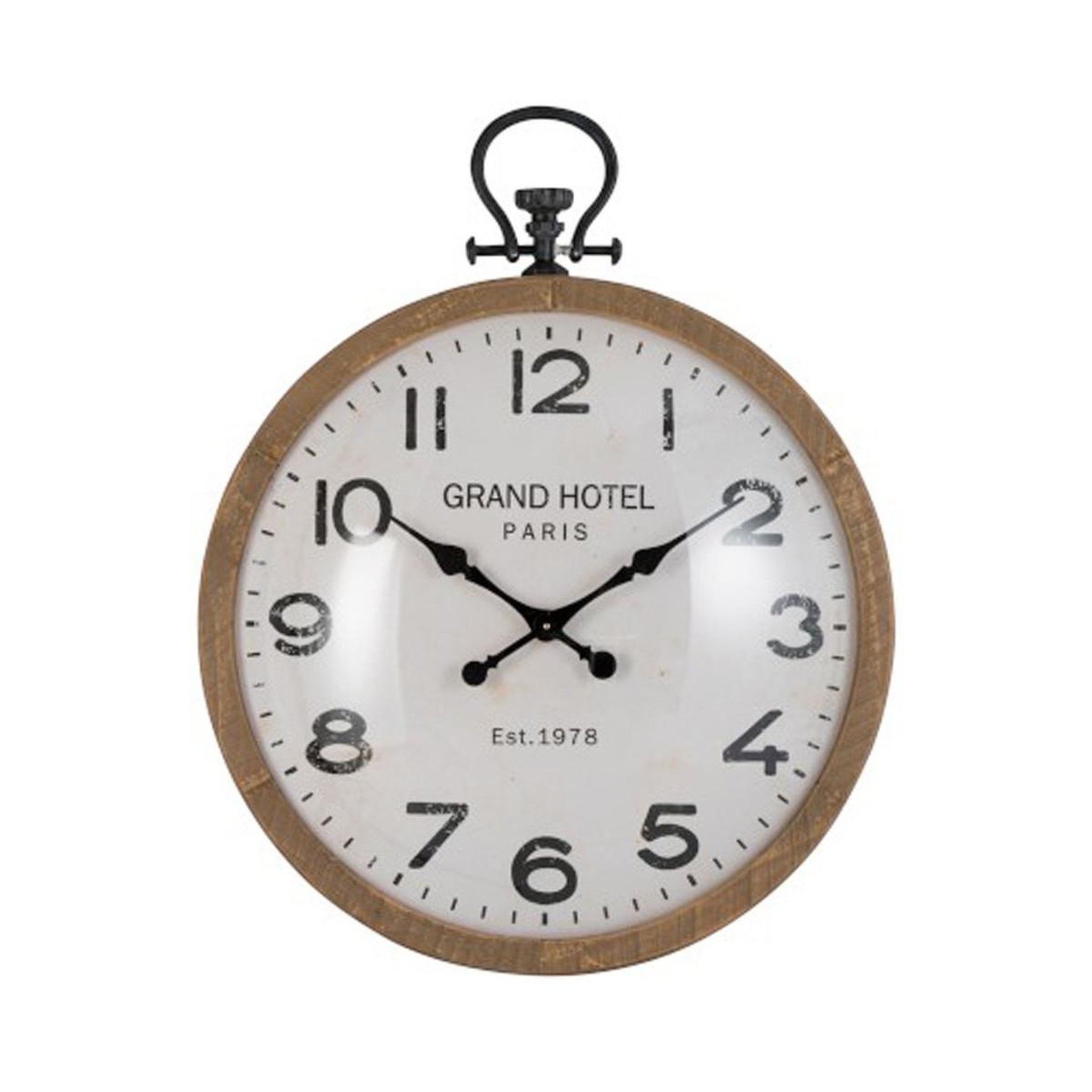 J-LINE Horloge murale vintage  hotel  107cm blanc