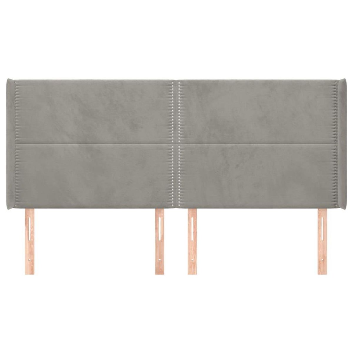 VIDAXL Tete de lit avec oreilles Gris clair 183x16x118/128 cm Velours