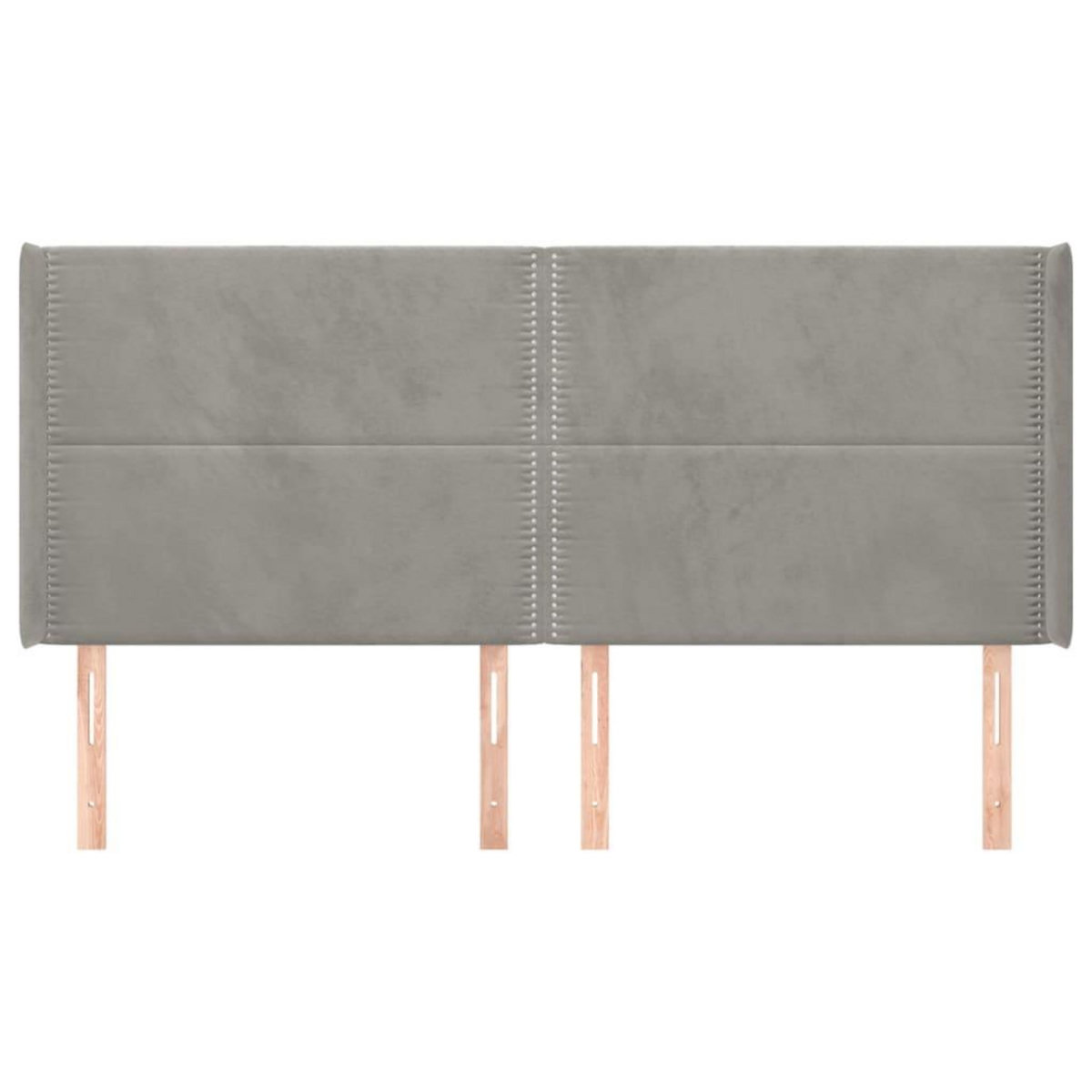 VIDAXL Tete de lit avec oreilles Gris clair 183x16x118/128 cm Velours