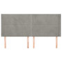 Voir la diapositive 3 : VIDAXL Tete de lit avec oreilles Gris clair 183x16x118/128 cm Velours