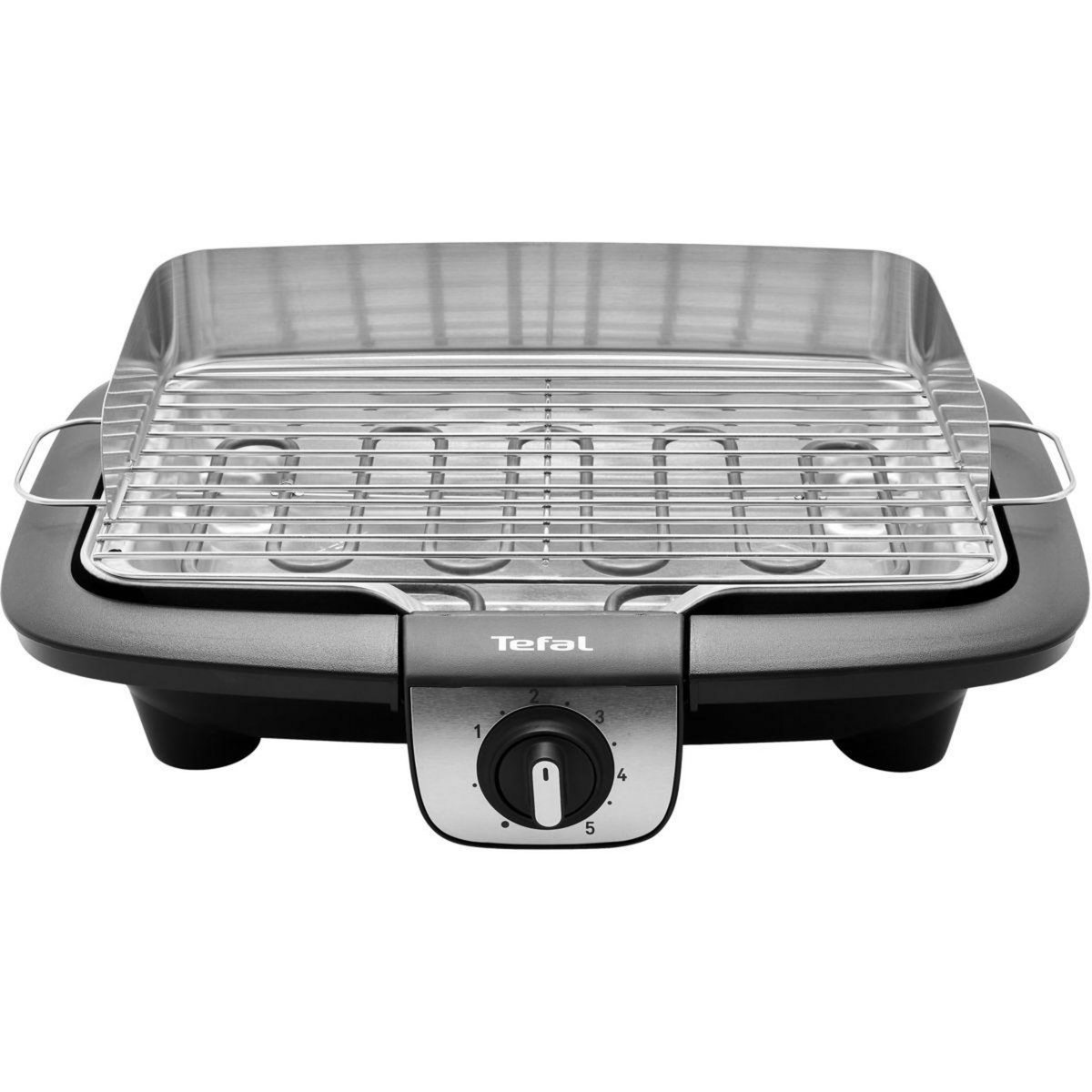 TEFAL Barbecue électrique BG90A810 Easygrill inox à poser, 37x23.5 cm