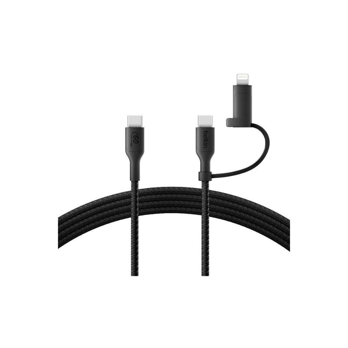 Belkin Adaptateur USB 2-en-1 USB-C et Lightning 1m50 noi
