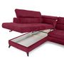 Voir la diapositive 3 : LISA DESIGN Marlo - canapé d'angle gauche 5 places convertible avec coffre et têtières en velours texturé