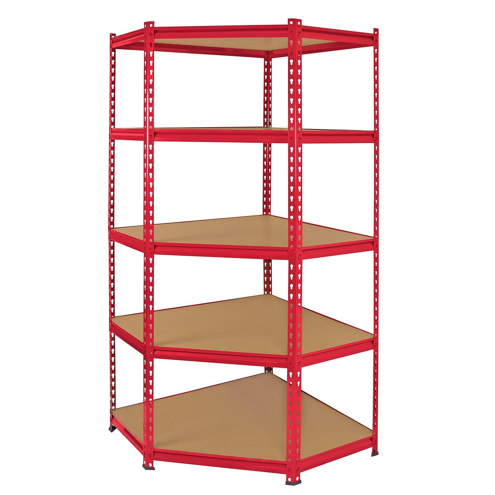 Voir la diapositive 2 : MONSTER RACKING 1 rayonnage d'angle z-rax en acier rouge 90cm x 45cm x 183cm