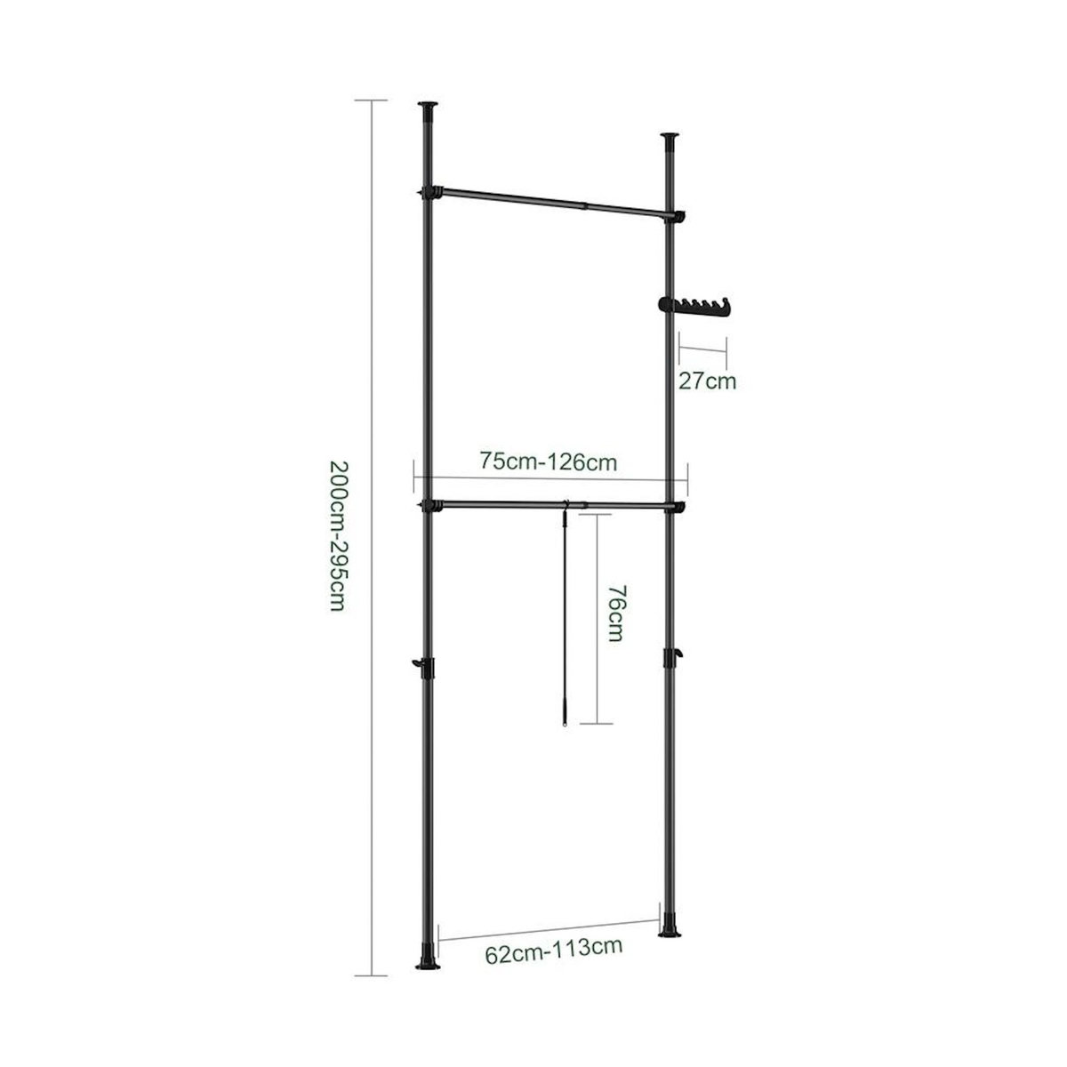 SOBUY SoBuy - Portemanteau Sur Pied réglable - Industriel - FRG109-II