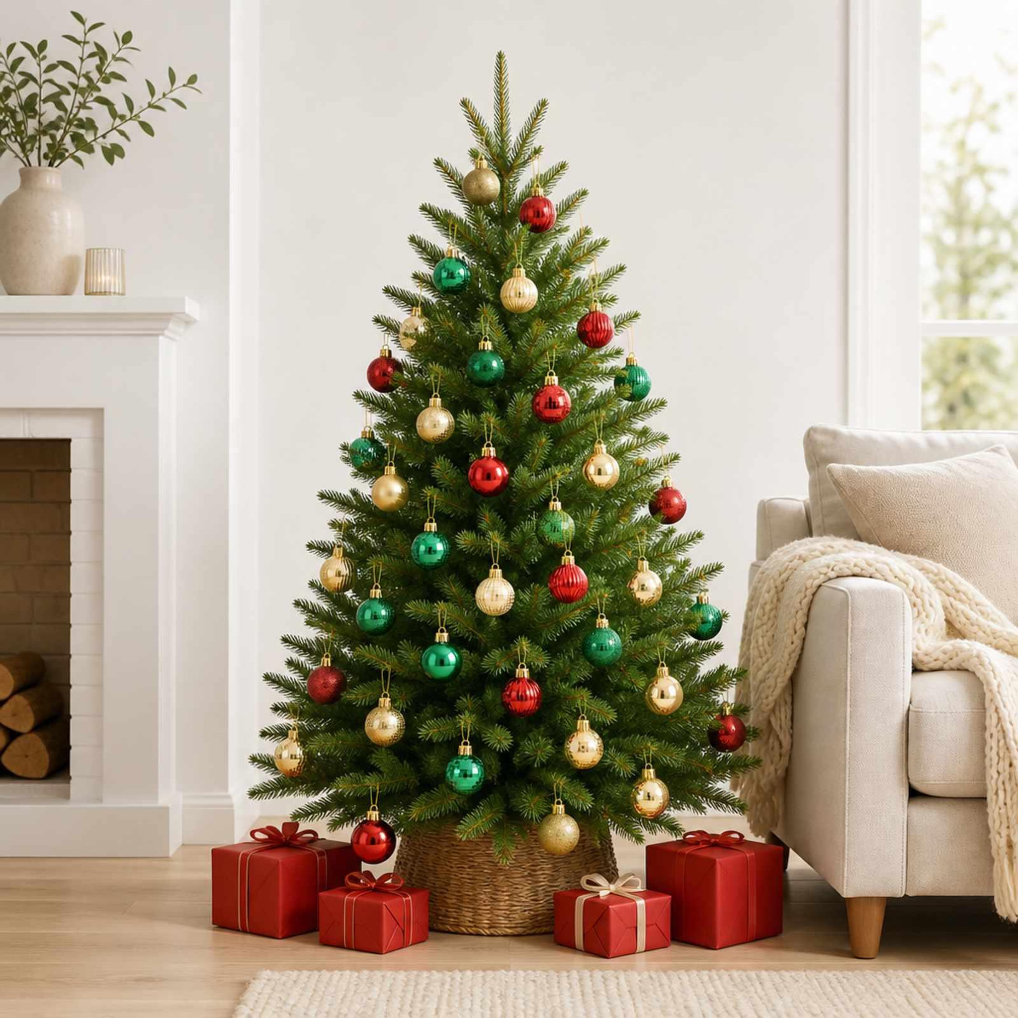 Voir la diapositive 2 : VIDAXL Ensemble de boules de Noël 150 pc Rouge, dore et vert