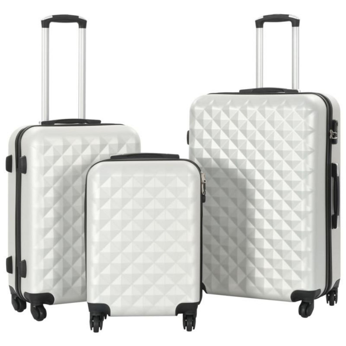 VIDAXL Valise rigide 3 pcs Argenté brillant ABS