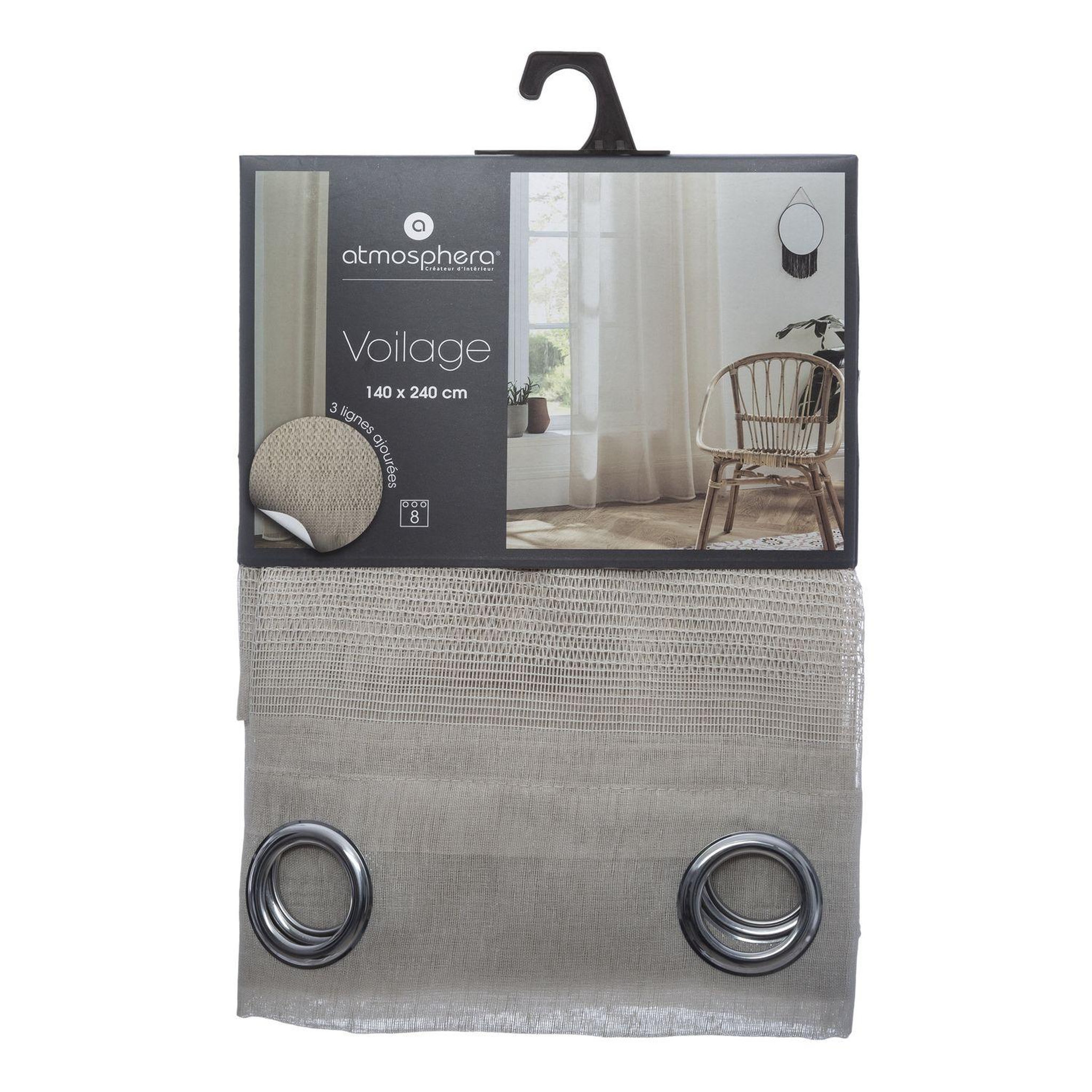 ATMOSPHERA Voilage Sab. Coloris disponibles : Beige