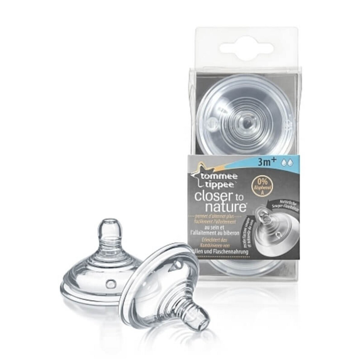 TOMMEE TIPPEE Tommee Tippee - 2 Tetines Closer to nature debit m pas cher 