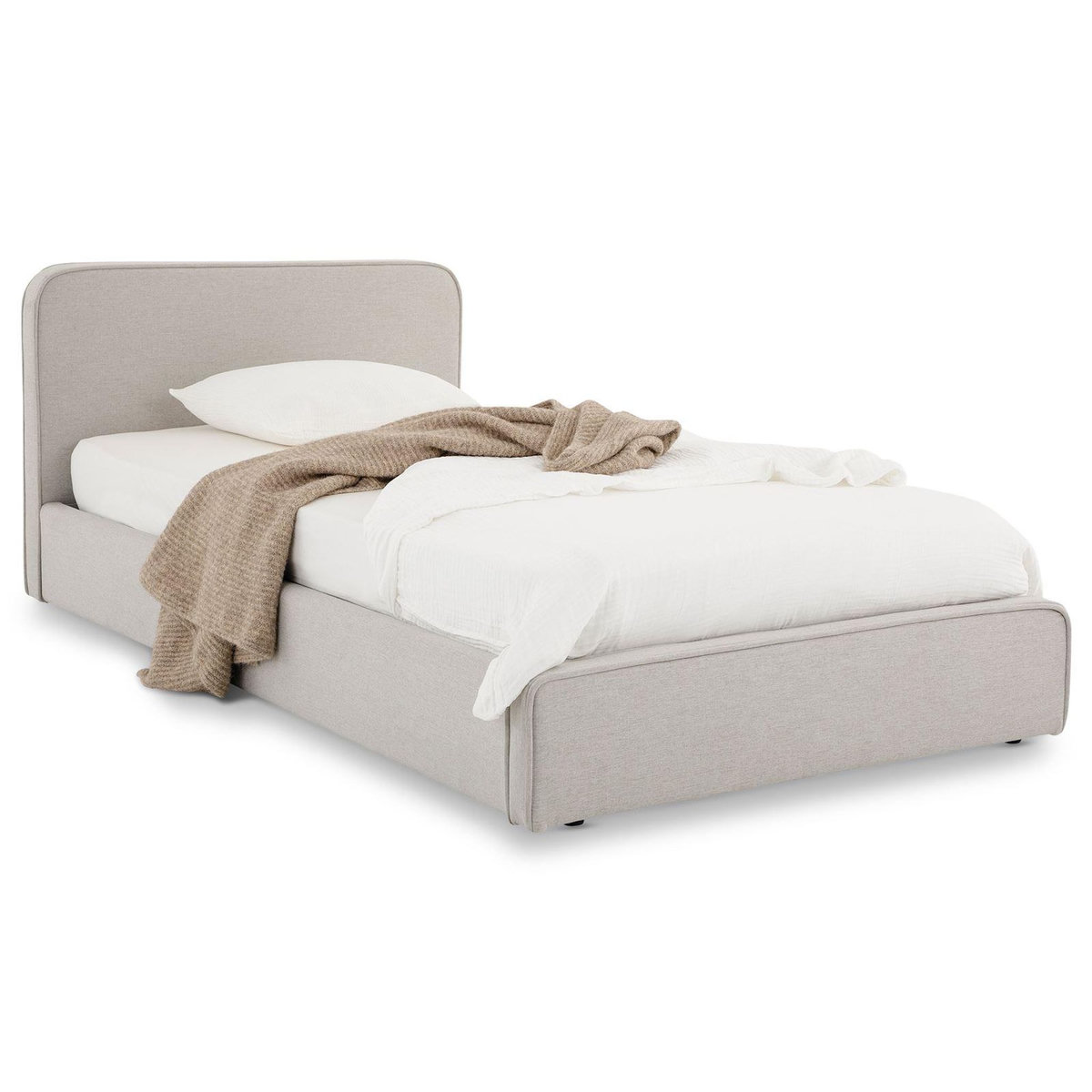 IDIMEX Lit simple BELARTI 90 x 190 cm rembourré, revêtement en tissu