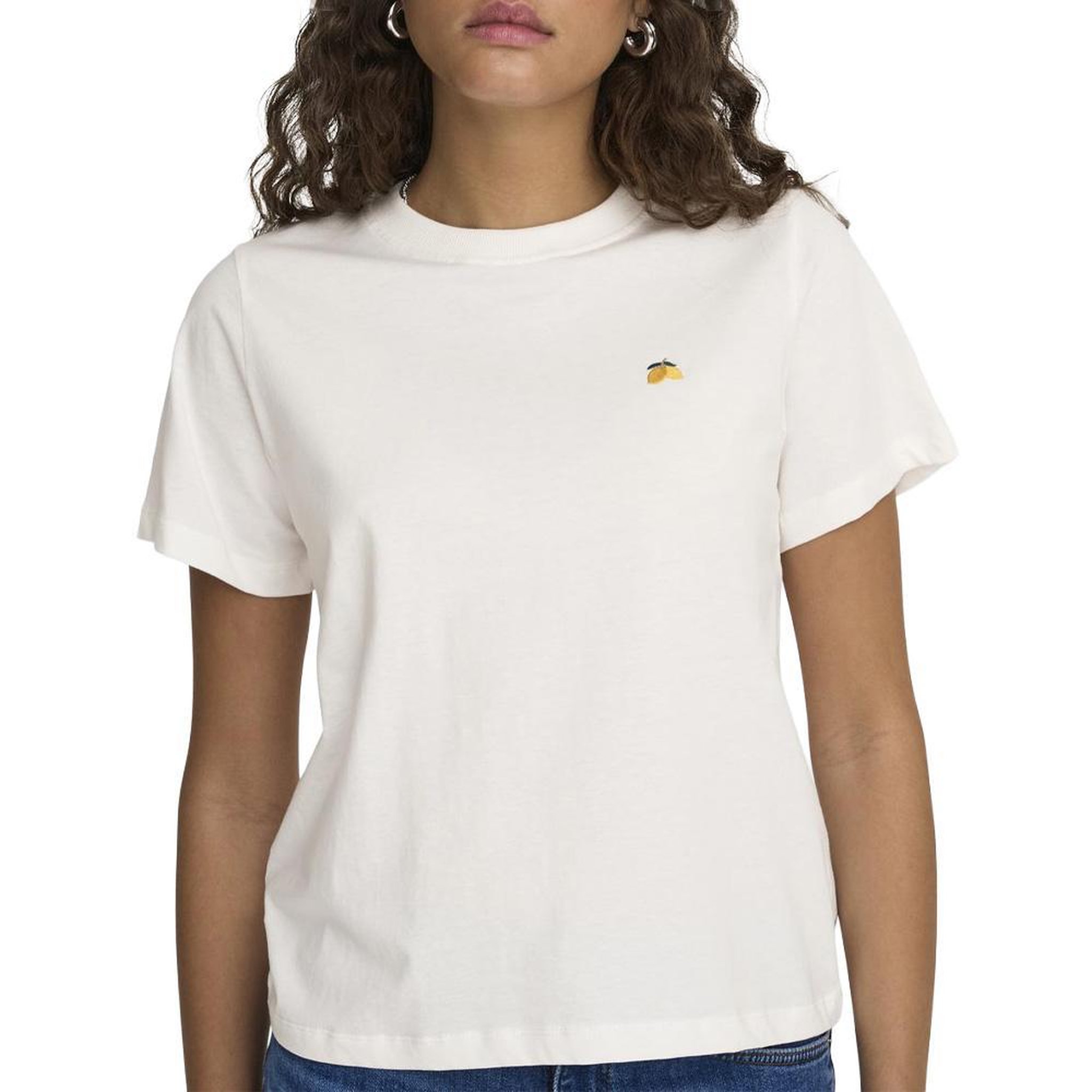 Voir la diapositive 1 : JACQUELINE DE YONG T-Shirt Blanc Femme JDY Citron