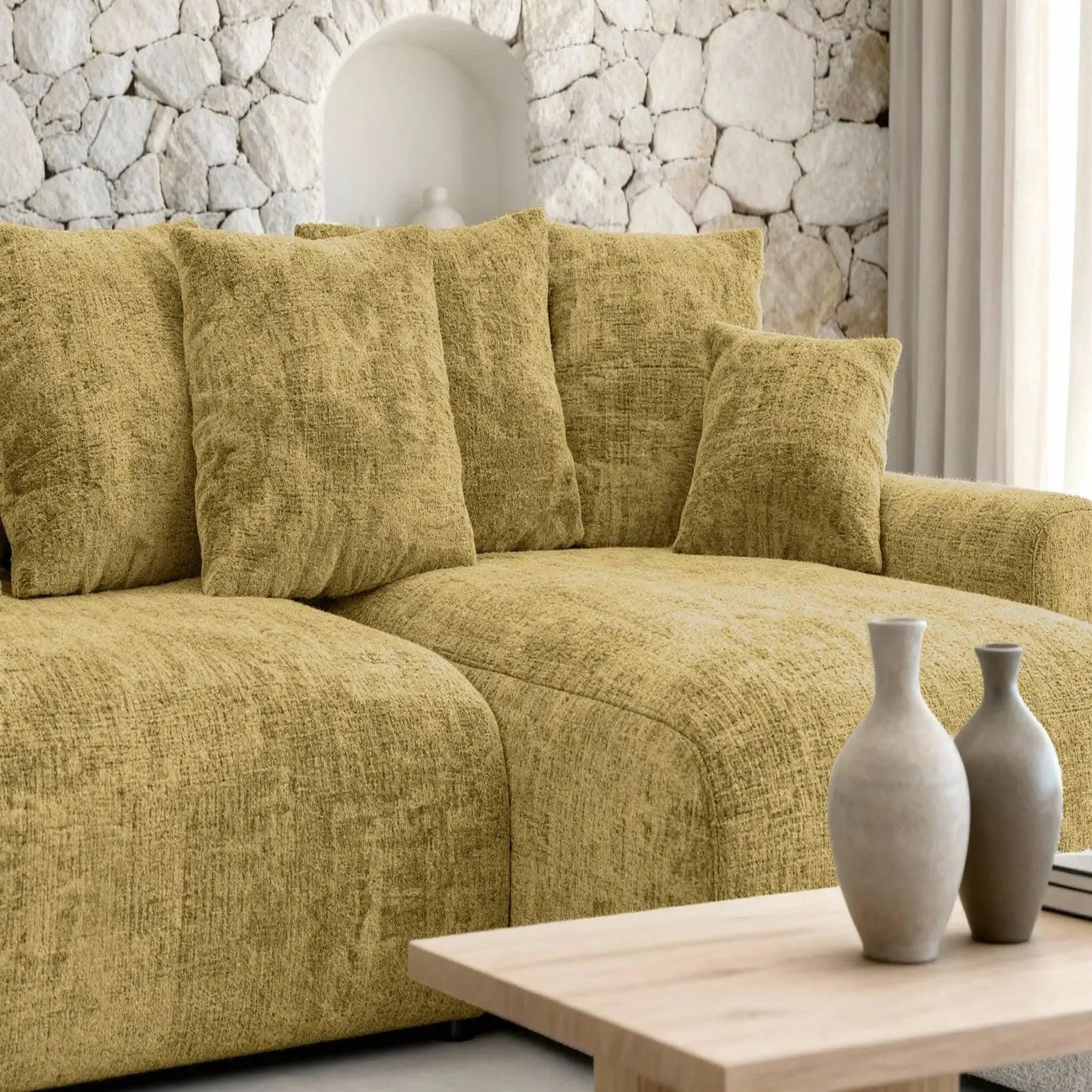 Voir la diapositive 4 : CASANOVA PARIS Oli - canapé d'angle convertible tissu chenille 4 places