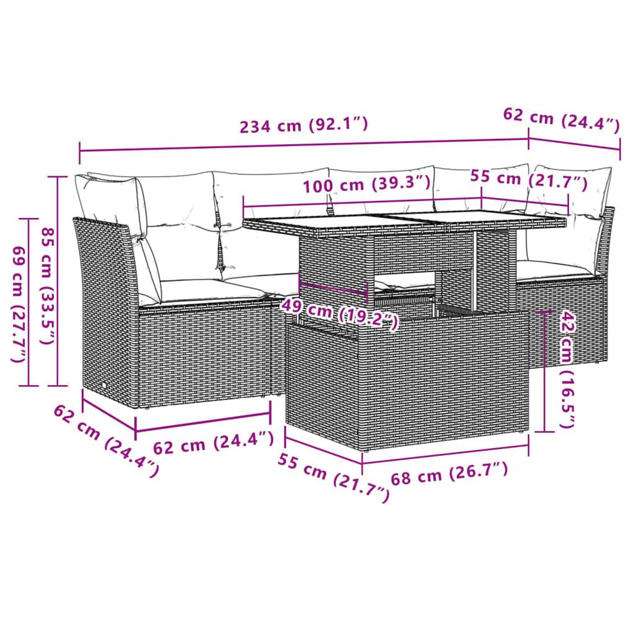 Voir la diapositive 6 : VIDAXL Salon de jardin avec coussins 5 pcs beige resine tressee