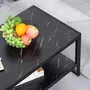 HOMCOM Table Basse Style Moderne avec 2 Étagères 106 x 50 x 47 cm Noir