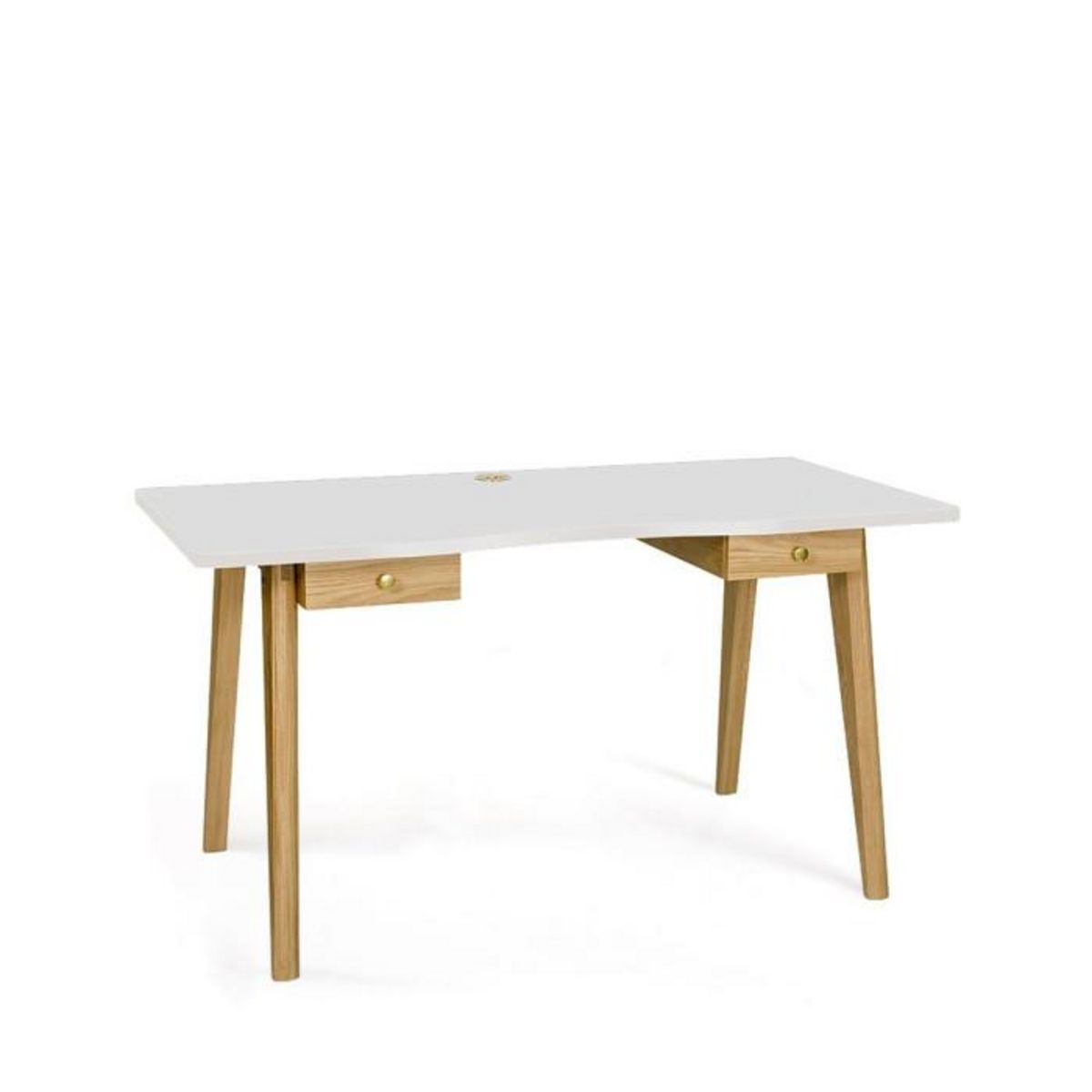 Paris Prix Bureau Design 2 Tiroirs  Nice  140cm Chêne & Blanc