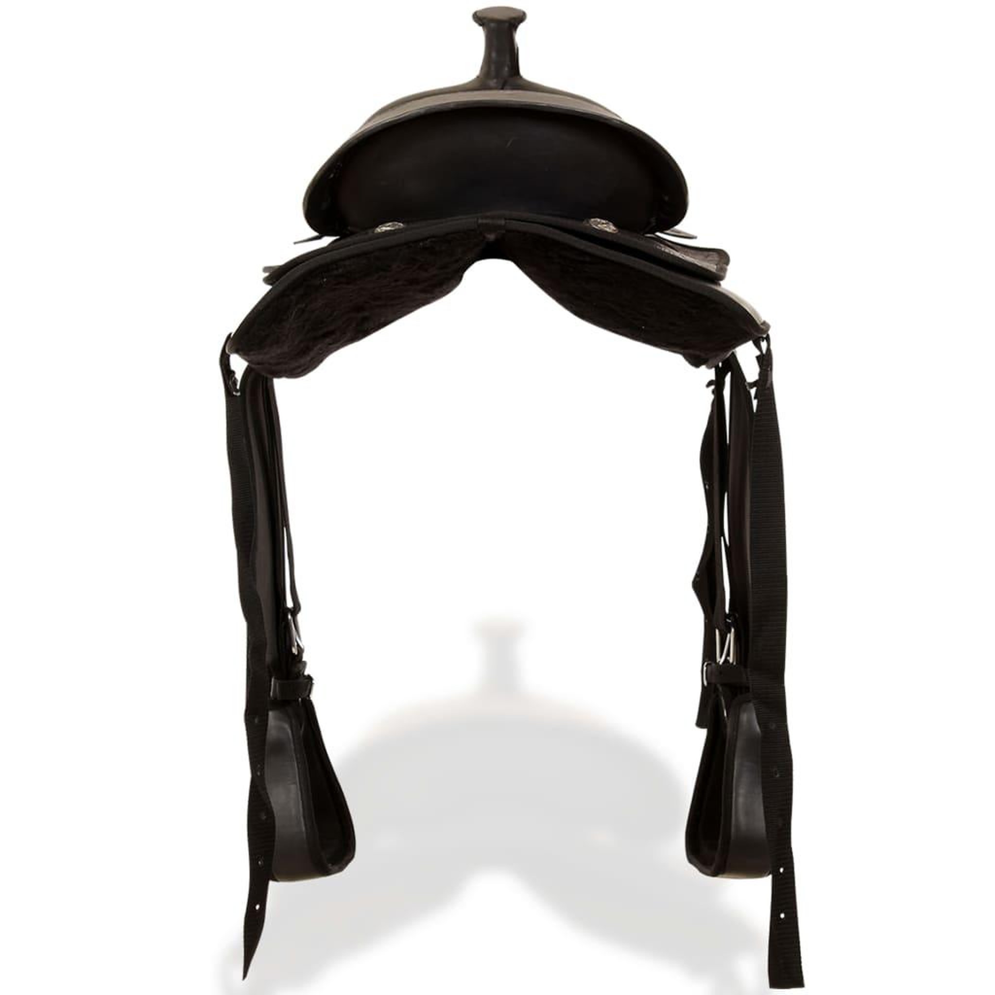 Voir la diapositive 5 : VIDAXL Selle, bridon et col de poitrine Cuir veritable 16 po Noir