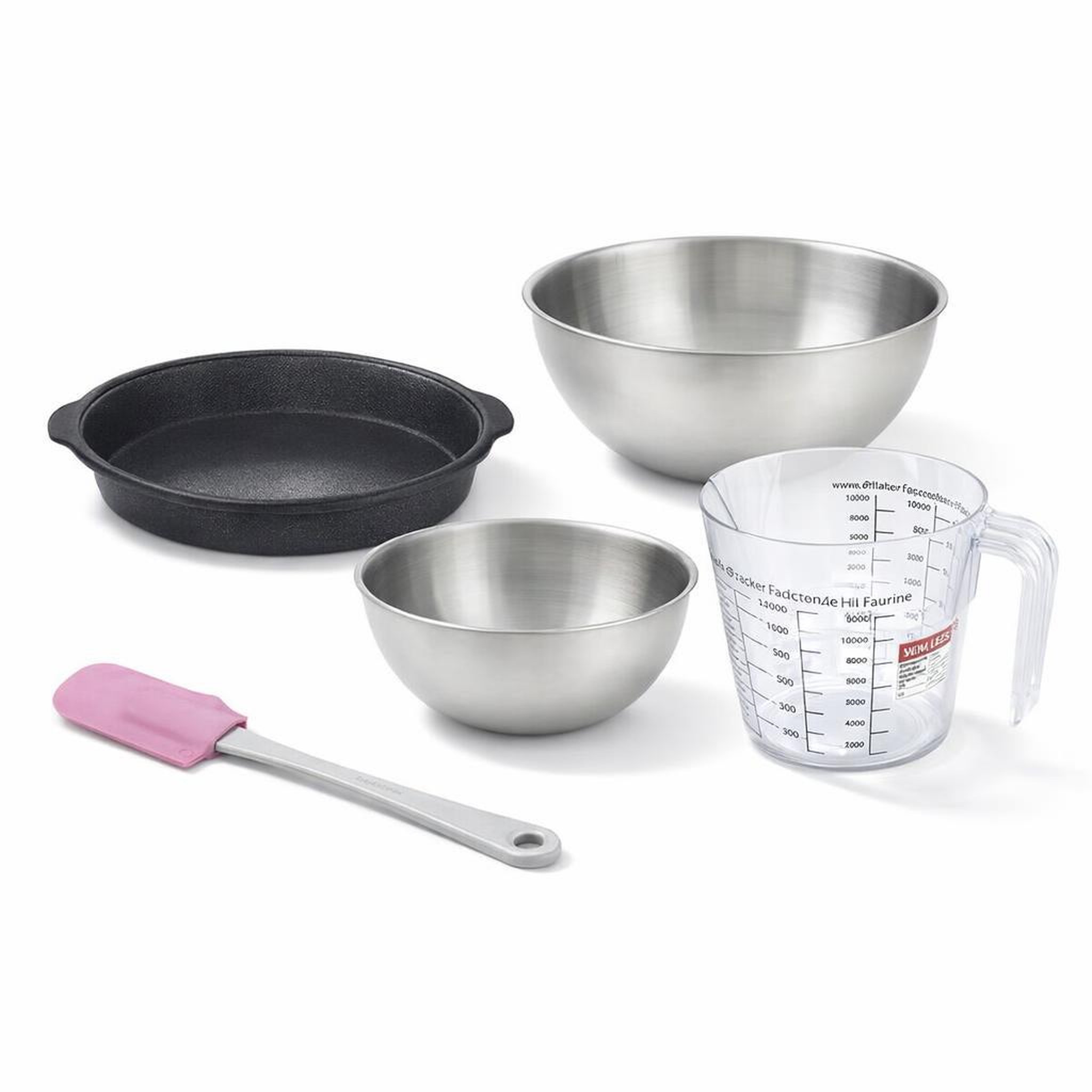 ZENKER Set de 5 ustensiles de pâtisserie moule à gâteaux bols spatule pâtisserie et verre doseur silicone fibre de verre silicone fibre de verre zenker  silicone fibre de verre