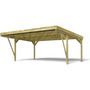 Voir la diapositive 2 : Forest Style Carport toit plat - Bois traité autoclave - 2 voitures - 30,9 m² - VICTOR DESIGN